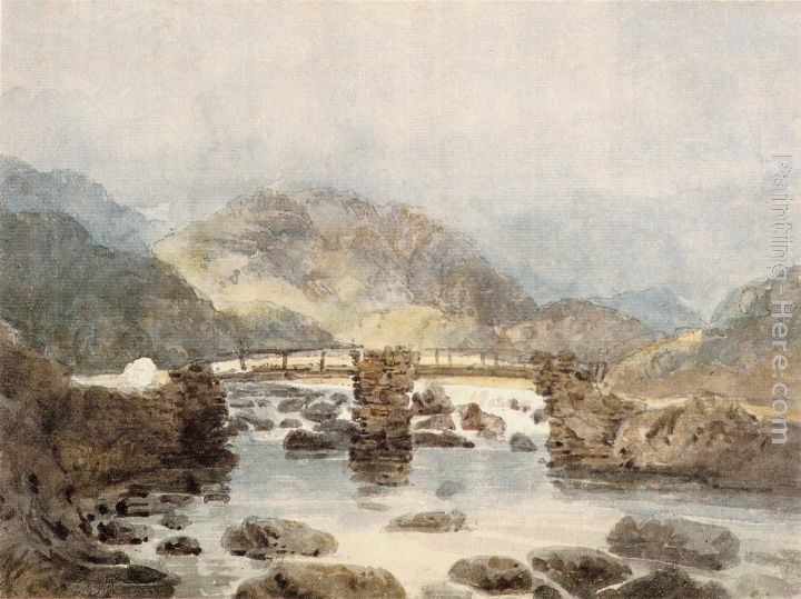 Bridge near Beddgelert (Snowdonia) painting - Thomas Girtin Bridge near Beddgelert (Snowdonia) art painting